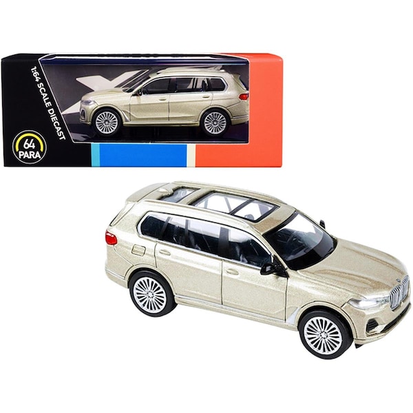 Time2Play 3 in. 1-64 Scale Sunstone BMW X7 Diecast Model Car with Sunroof, Metallic Gold TI3475774 - main